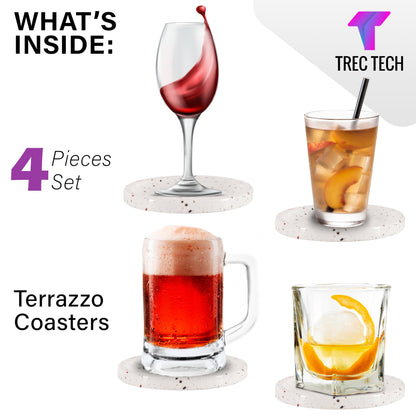 Trec Tech Terrazzo Marble Coasters for Drinks