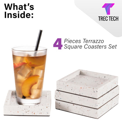 Trec Tech Terrazzo Marble Coasters for Drinks